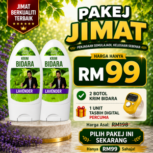2 Botol Krim Bidara Lavender + Percuma Tasbih Digital